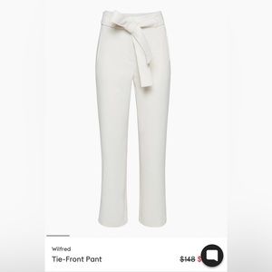 Aritzia wilfred tie front pant crepe in color Gull Grey size 6